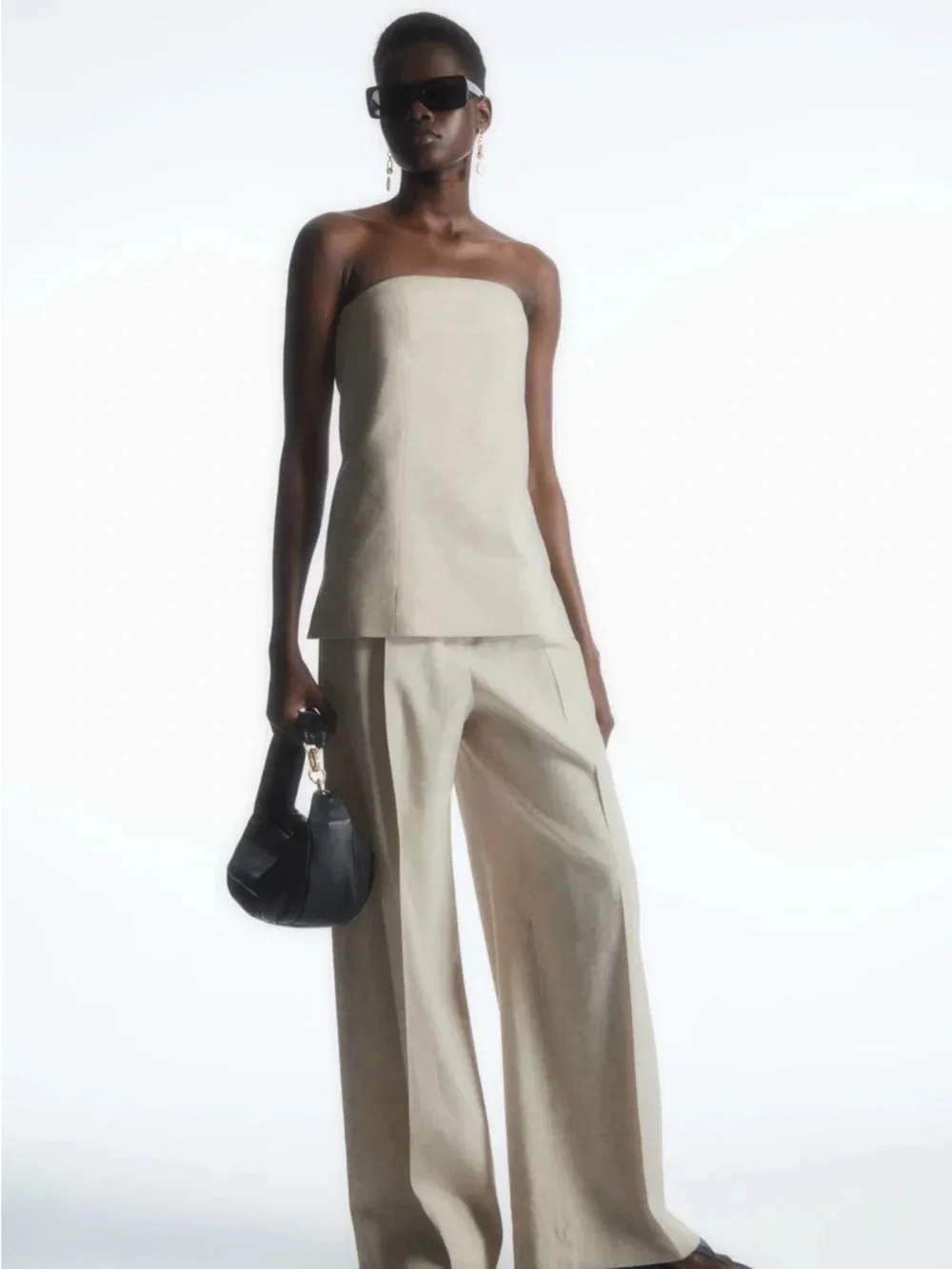 COS Linen Strapless Top - Picture 2 of 7